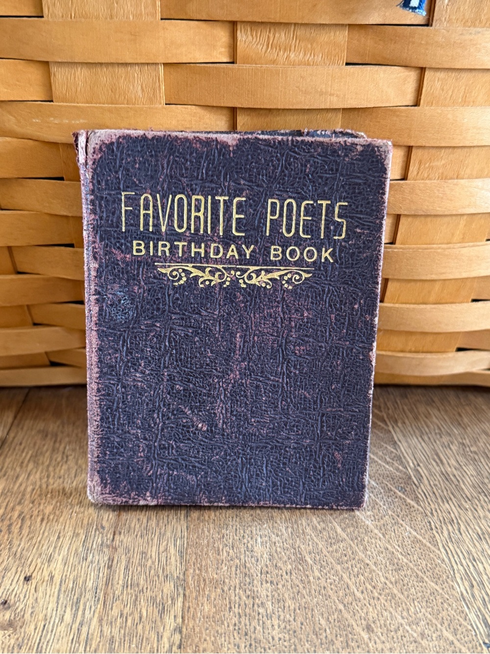 Vintage Antique Favorite Poets Leather Book
